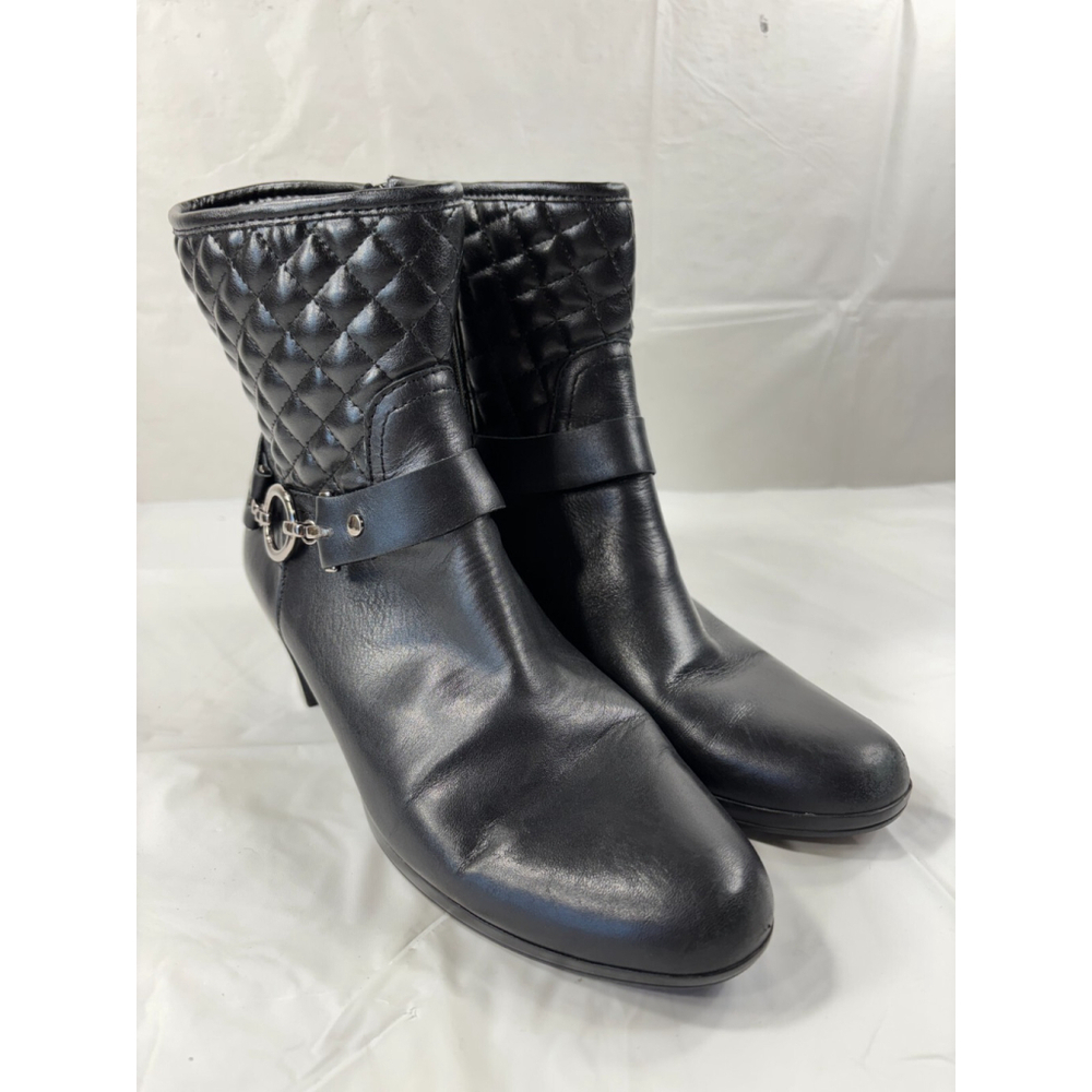 Munro Laconia Black Leather Ankle Booties Women's Size 9.5 N